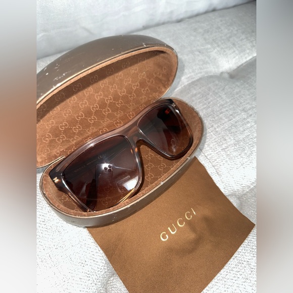 VINTAGE GUCCI Designer Sunglasses Brown Square GG 3179 OTOS8 19466 - Picture 2 of 16